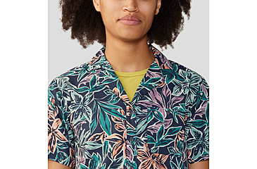 Image of Mountain Hardwear Trail Sender Short Sleeve Top - Womens, Dark Zinc Floral Print, Small, 2067731406-S