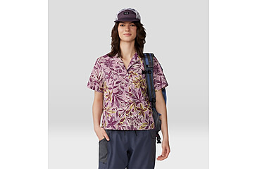 Image of Mountain Hardwear Trail Sender Short Sleeve Top - Womens, Pink Moonstone Floral Print, Medium, 2067731556-M