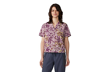 Image of Mountain Hardwear Trail Sender Short Sleeve Top - Womens, Pink Moonstone Floral Print, Medium, 2067731556-M