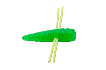 Image of Strike King Mr. Crappie Maxie Waxie Fishing Lure, Soft Plastic Grub, 0.75in, 6-Pack, Lime-N-Ator, MRCMXWX75-247