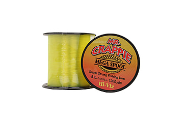 Image of Lew's Mr. Crappie Monofilament Fishing Line, 8lb-Test, Mega Spool, 1200-Yards, Hi-Vis, MC8HV