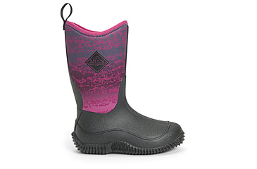 Image of Muck Boots Hale Rubber Boots - Youth, Black/Magenta Digi Terrain Fade, 4, KBH-004-BLK-040
