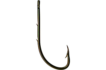 Image of Mustad Classic Beak Hook, Forged, 2 Slices in 1X Long Shank, Offset, Ringed Eye, Bronze, Size 2/0, 8 per Pack, 92661-BR-2/0-8