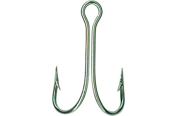 Image of Mustad Classic Double Hook, Open Shank Ringed Eye, Nickel, Size 3/0, 100 per Pack, 7825-NI-3/0-100