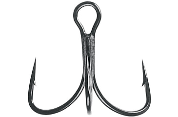 Image of Mustad Ultrapoint KVD Elite Opti-Angle Treble Hook, Needle Point, Wide Gap, Ringed Eye, Black Nickel, Size 4, 6 per Pack, TG76NP-BN-4-6U