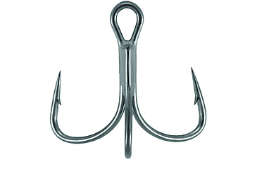 Image of Mustad Ultrapoint KVD Elite Opti-Angle Treble Hook, Needle Point, Wide Gap, Ringed Eye, Black Nickel, Size 6, 6 per Pack, TG76NP-BN-6-6U