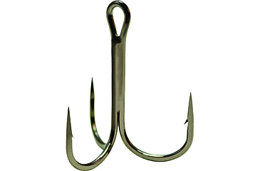 Image of Mustad Ultrapoint KVD Elite Triple Grip Treble Hook, Needle Point, Round Bend, Ringed Eye, Black Nickel, Size 4, 6 per Pack, TR58NP-BN-4-6U