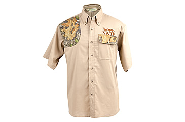 Image of National Wild Turkey Federation Mens 126 Short Sleeve Hunting Shirt, Khaki/Mossy Oak Obsession, Medium 60026