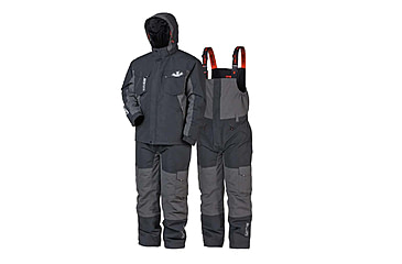 Image of Norfin Boat Insulated Rain Bibs - Men's, Gray Black, Large, 677803-L