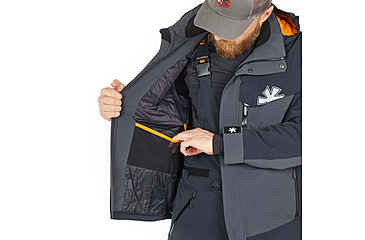Image of Norfin Rebel Pro Insulated Gray Rain Jacket - Men's, Gray, Large, 596003-L