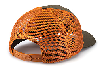 Image of OPMOD Trucker Hat Embroidered Logo, Dark Loden/Jaffa Orange, OPM-Dark Loden/Jaffa Orange