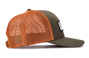 Image of OPMOD Trucker Hat Embroidered Patch, Dark Loden/Jaffa Orange, OPMDarkOraDark Lod/Ja Or