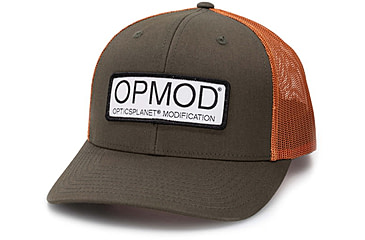 Image of OPMOD Trucker Hat Embroidered Patch, Dark Loden/Jaffa Orange, OPMDarkOraDark Lod/Ja Or