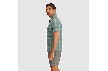 Image of Outdoor Research Astroman Short Sleeve Sun Shirt - Mens, Balsam Plaid, S, 2822782708006