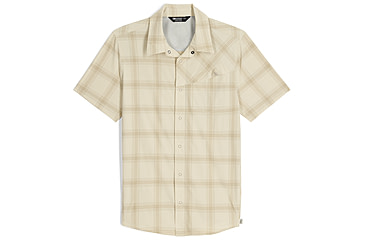 Image of Outdoor Research Astroman Short Sleeve Sun Shirt - Mens, Oyster Plaid, M, 2822782709007