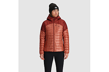 Image of Outdoor Research Helium Down Hoodie - Womens, Cinnamon/Brick, Extra Small, 2775912528005