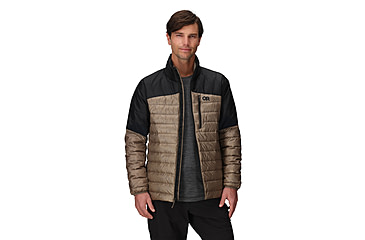Image of Outdoor Research Helium Down Jacket - Mens, Sable/Black, Large, 3220952957008