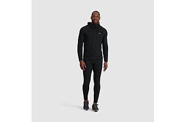Image of Outdoor Research Vigor Grid Fleece Full Zip Hoodie - Mens, Black, Small, 3005030001006