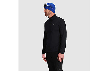 Image of Outdoor Research Vigor Grid Fleece Half Zip - Mens, Black, Extra Large, 3005010001009