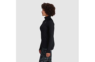 Image of Outdoor Research Vigor Grid Fleece Quarter Zip - Womens, Black, Extra Small, 3005230001005
