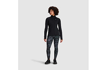 Image of Outdoor Research Vigor Grid Fleece Quarter Zip - Womens, Black, Extra Small, 3005230001005