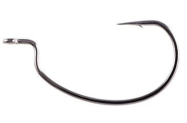Image of Owner Hooks Rign Bass N Hook with Cutting Point, Short Shank, Wide Gap, Black Chrome, Size 2/0, 6 Per Pack, 5137-121