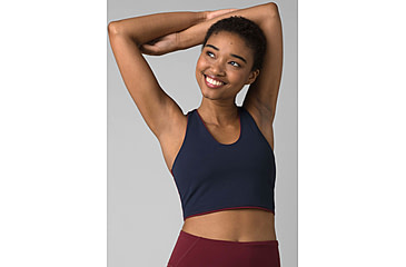Image of prAna Momento Crop Top - Womens, Maroon/Nautical, Large, 1963231-601-L