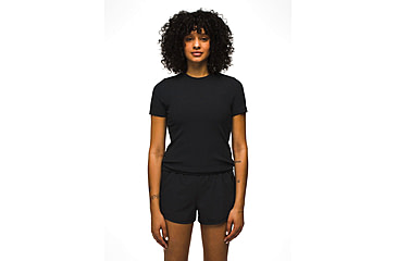 Image of prAna Foundation Rib Tee - Womens, Black Heather, XS, 1970821-001-XS