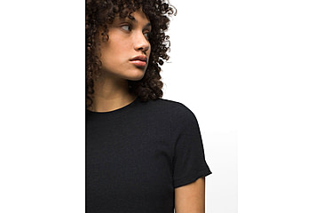 Image of prAna Foundation Rib Tee - Womens, Black Heather, XS, 1970821-001-XS