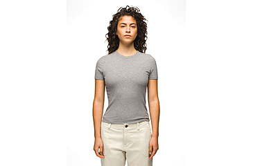 Image of prAna Foundation Rib Tee - Womens, Heather Grey, Extra Small, 1970821-020-XS