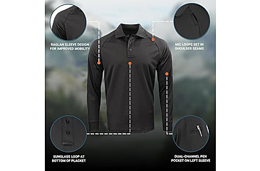 Image of Propper Raglan Long Sleeve Utility Polo - Mens, Black, XS, F531301001XS