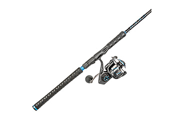 Image of Quantum Benchmark Spinning Reel and Rod Combo, 7ft, 1-PC, Medium, Fast Rod, Graphite Composite Blank, SZ 5000 Reel, 5+1 Bearings, 5.6-1 Ratio, Silver/Blue, BK5000701M1220.P2