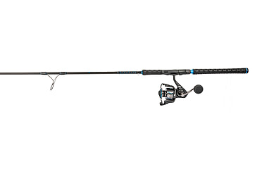 Image of Quantum Benchmark Spinning Reel and Rod Combo, 7ft, 1-PC, Medium, Fast Rod, Graphite Composite Blank, SZ 5000 Reel, 5+1 Bearings, 5.6-1 Ratio, Silver/Blue, BK5000701M1220.P2