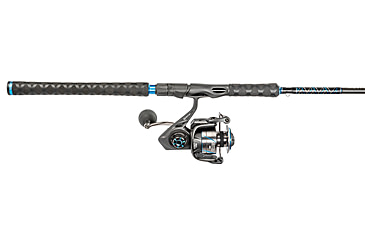 Image of Quantum Benchmark Spinning Reel and Rod Combo, 7ft, 1-PC, Medium, Fast Rod, Graphite Composite Blank, SZ 5000 Reel, 5+1 Bearings, 5.6-1 Ratio, Silver/Blue, BK5000701M1220.P2
