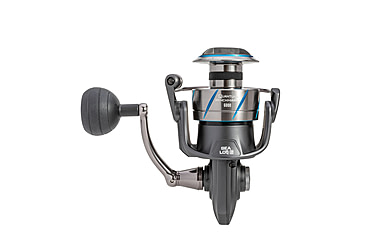 Image of Quantum Benchmark Spinning Reel and Rod Combo, 9ft, 2-PC, Med-Heavy, Moderate-Fast Rod, Graphite Composite Blank, SZ 6000 Reel, 5+1 Bearings, 5.6-1 Ratio, Silver/Blue, BK6000902MH1530.P2