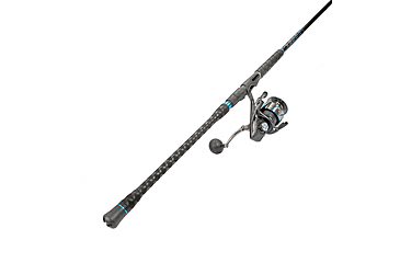 Image of Quantum Benchmark Spinning Reel and Rod Combo, 9ft, 2-PC, Med-Heavy, Moderate-Fast Rod, Graphite Composite Blank, SZ 6000 Reel, 5+1 Bearings, 5.6-1 Ratio, Silver/Blue, BK6000902MH1530.P2