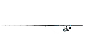 Image of Quantum Benchmark Spinning Reel and Rod Combo, 7ft, 1-PC, Med-Heavy, Moderate-Fast Rod, Graphite Composite Blank, SZ 6000 Reel, 5+1 Bearings, 5.6-1 Ratio, Silver/Blue, BK6000701MH1225.P2
