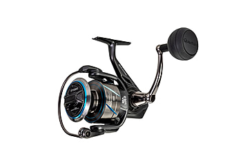 Image of Quantum Benchmark Spinning Reel and Rod Combo, 7ft, 1-PC, Med-Heavy, Moderate-Fast Rod, Graphite Composite Blank, SZ 6000 Reel, 5+1 Bearings, 5.6-1 Ratio, Silver/Blue, BK6000701MH1225.P2