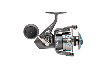 Image of Quantum Benchmark Spinning Reel and Rod Combo, 7ft, 1-PC, Med-Heavy, Moderate-Fast Rod, Graphite Composite Blank, SZ 6000 Reel, 5+1 Bearings, 5.6-1 Ratio, Silver/Blue, BK6000701MH1225.P2