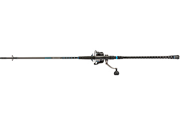 Image of Quantum Benchmark Spinning Reel and Rod Combo, 10ft, 2-PC, Heavy, Moderate-Fast Rod, Graphite Composite Blank, SZ 8000 Reel, 5+1 Bearings, 4.7-1 Ratio, Silver/Blue, BK8000102H2040.P2