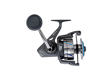 Image of Quantum Benchmark Spinning Reel and Rod Combo, 10ft, 2-PC, Heavy, Moderate-Fast Rod, Graphite Composite Blank, SZ 8000 Reel, 5+1 Bearings, 4.7-1 Ratio, Silver/Blue, BK8000102H2040.P2