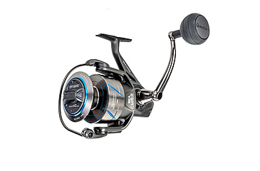 Image of Quantum Benchmark Spinning Reel and Rod Combo, 7ft, 1-PC, Heavy, Moderate-Fast Rod, Graphite Composite Blank, SZ 8000 Reel, 5+1 Bearings, 4.7-1 Ratio, Silver/Blue, BK8000701H1530.P2