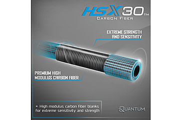 Image of Quantum Myth Spinning Rod, 7ft, 1-PC, Medium-Heavy, Moderate-Fast Rod, HXS30 Graphite Blank, Seaguide Line Guides, Fuji DPS Reel Seat, Cork Handle, Gray/Blue, MTS701MH1220MF.R2