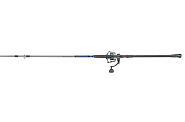 Image of Quantum Strive Spinning Reel and Rod Combo, 8ft, 2-PC, Medium-Heavy, Moderate-Fast Rod, Graphite Composite Blank, SZ 5000 Reel, 4+1 Bearings, 5.6-1 Ratio, Silver/Blue, SV5000802MH1225.P2