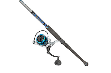 Image of Quantum Strive Spinning Reel and Rod Combo, 8ft, 2-PC, Medium-Heavy, Moderate-Fast Rod, Graphite Composite Blank, SZ 5000 Reel, 4+1 Bearings, 5.6-1 Ratio, Silver/Blue, SV5000802MH1225.P2