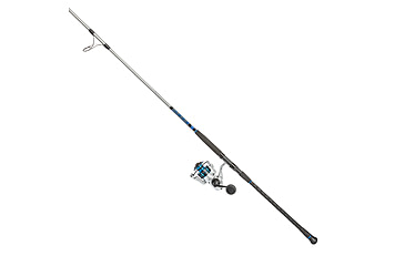 Image of Quantum Strive Spinning Reel and Rod Combo, 8ft, 2-PC, Medium-Heavy, Moderate-Fast Rod, Graphite Composite Blank, SZ 5000 Reel, 4+1 Bearings, 5.6-1 Ratio, Silver/Blue, SV5000802MH1225.P2