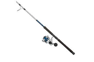 Image of Quantum Strive Spinning Reel and Rod Combo, 7ft, 1-PC, Medium-Heavy, Moderate-Fast Rod, Graphite Composite Blank, SZ 6000 Reel, 4+1 Bearings, 5.6-1 Ratio, Silver/Blue, SV6000701MH1225.P2