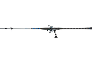 Image of Quantum Strive Spinning Reel and Rod Combo, 10ft, 2-PC, Heavy, Moderate-Fast Rod, Graphite Composite Blank, SZ 8000 Reel, 4+1 Bearings, 4.7-1 Ratio, Silver/Blue, SV8000102H2040.P2