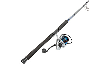 Image of Quantum Strive Spinning Reel and Rod Combo, 7ft, 1-PC, Heavy, Moderate-Fast Rod, Graphite Composite Blank, SZ 8000 Reel, 4+1 Bearings, 4.7-1 Ratio, Silver/Blue, SV8000701H1530.P2
