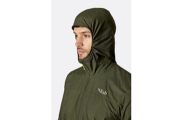 Image of Rab Windgather Hooded Jacket - Mens, Army, Extra Large, QWS-84-ARM-XLG